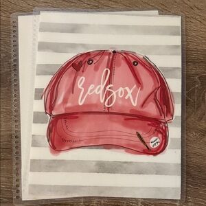 Erin Condren 7x9 planner cover with Red Sox hat